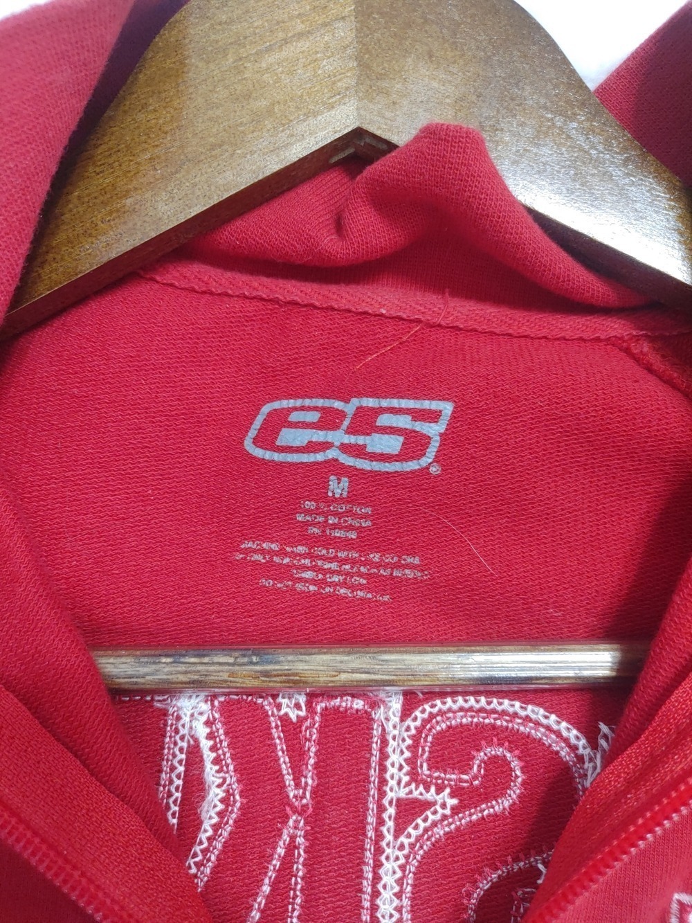 Vintage E5 University of Nebraska Crimson Red Quarter-Zip Pullover Hoodie M - Picture 3 of 5